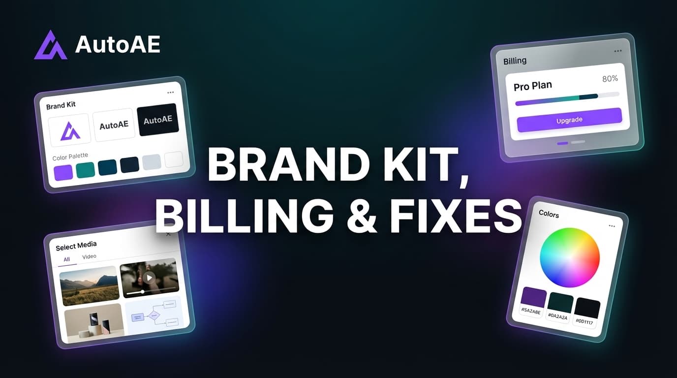 Brand Kit, Billing & Rendering Fixes