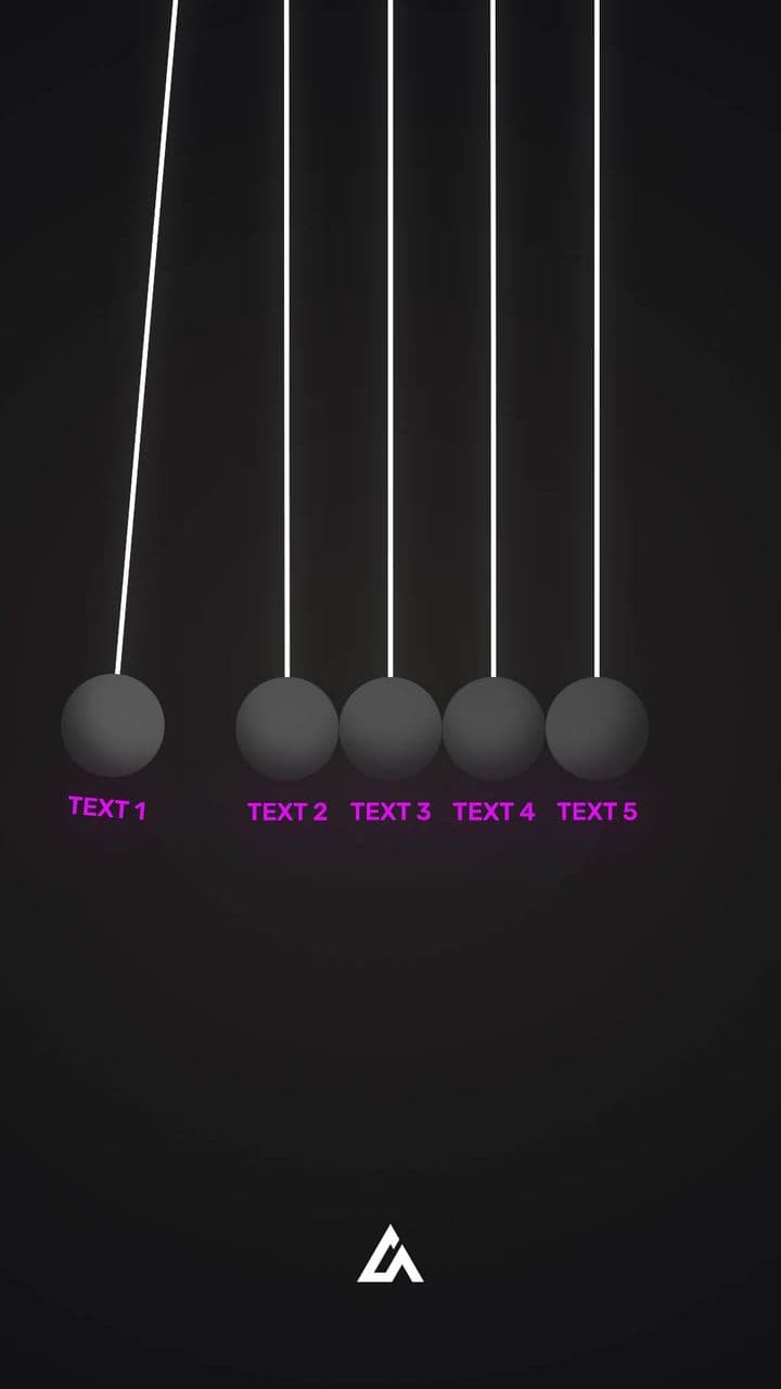 template Newton's Cradle Animation | 5-Point Impact Chain Visual preview