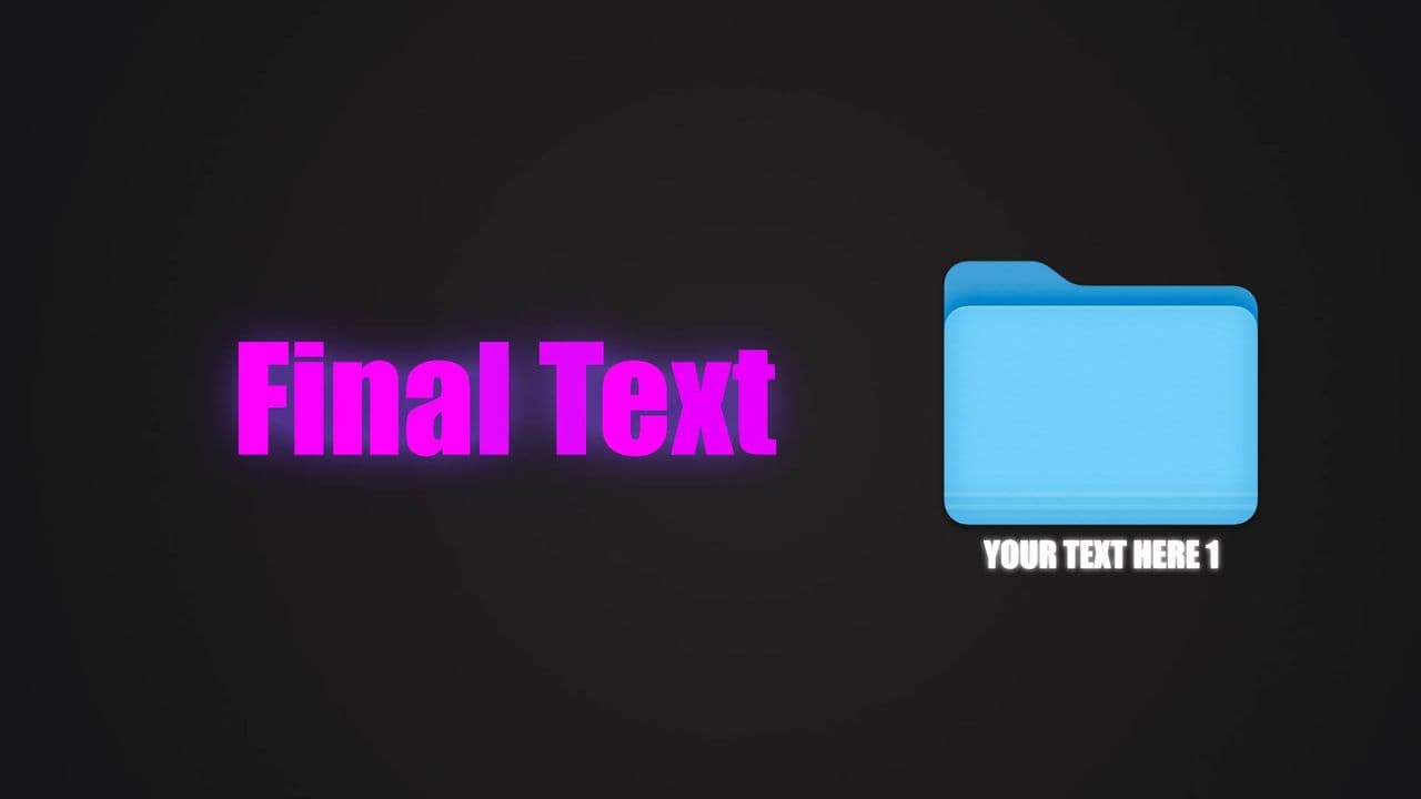 template Sliding Folder with Neon Text Reveal preview