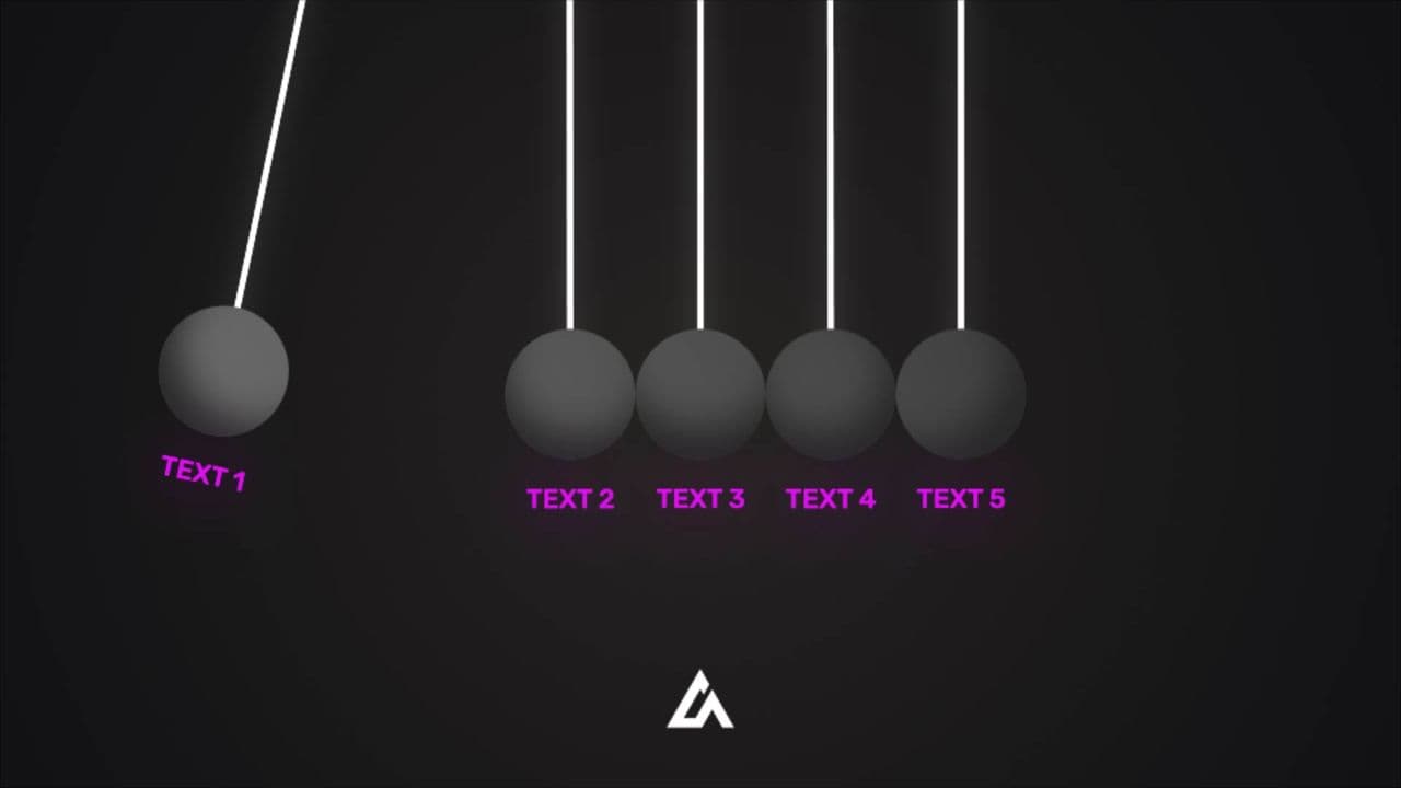 template Newton's Cradle Animation | 5-Point Impact Chain Visual preview