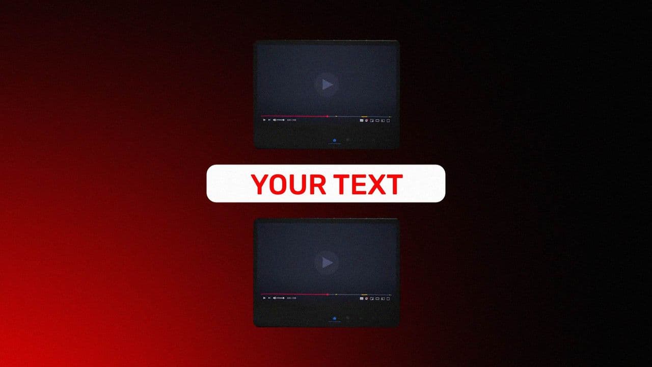 template Central Text Pull Animation with 2 Video Nodes | Visual Flowchart Style preview