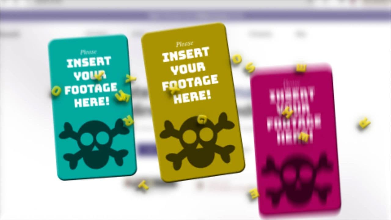 template Letter Burst Transition to 3 Mobile Frames preview