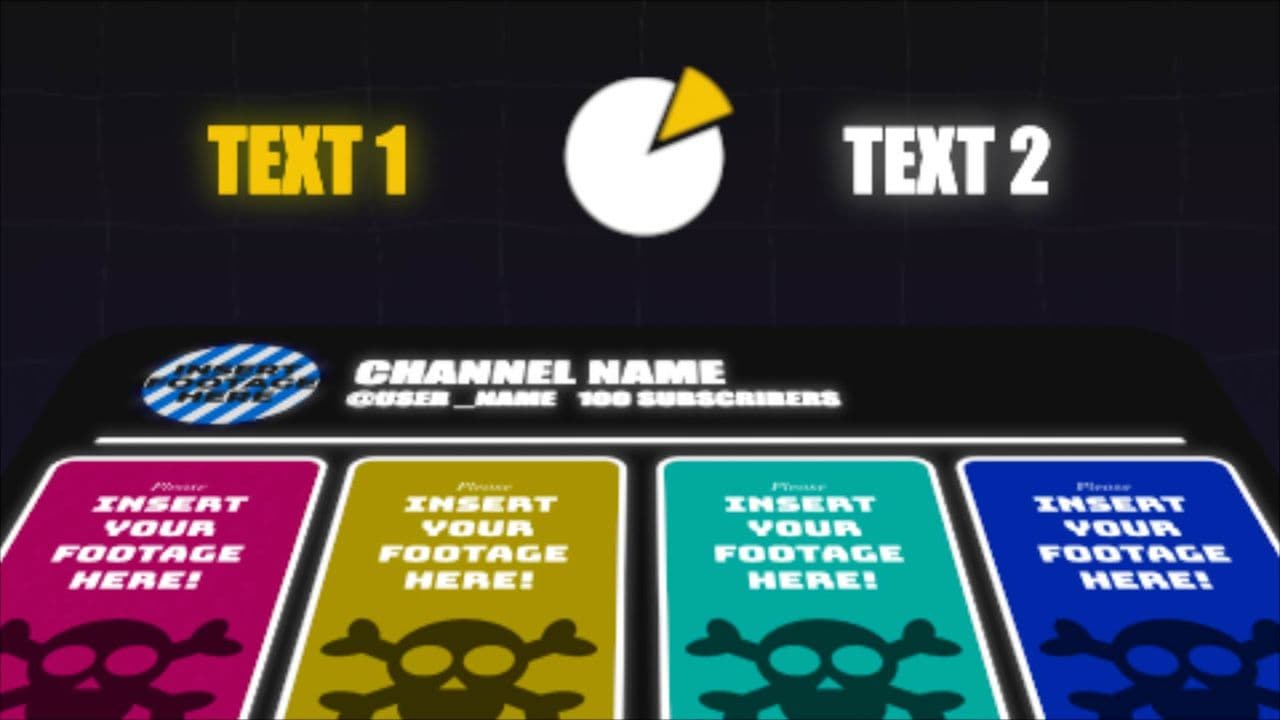 template 4-Vertical Footages YouTube Mockup with Flip Animation preview