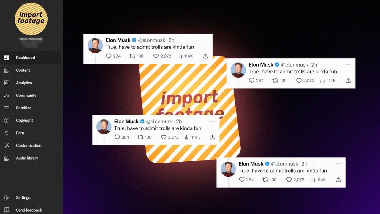 template YouTube Upload Mockup with 4 Tweet Reactions preview
