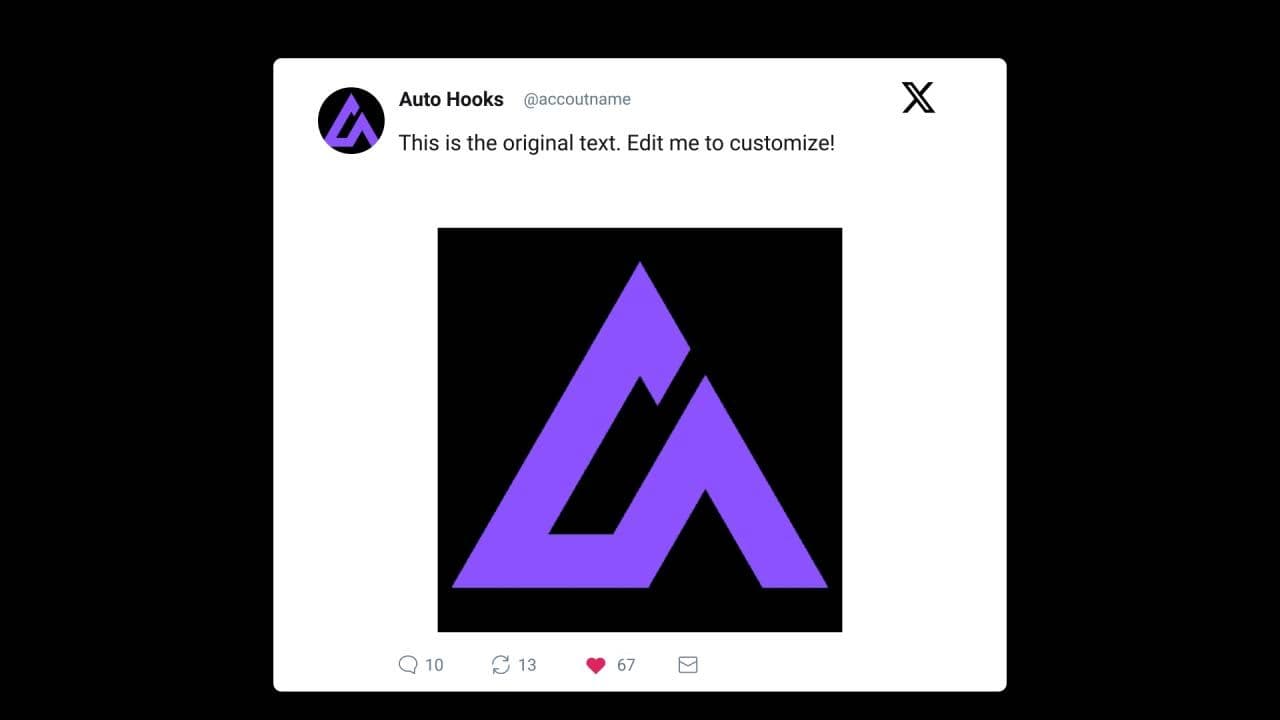 template Animated Engagement Twitter(X) Post Mockup with Image preview