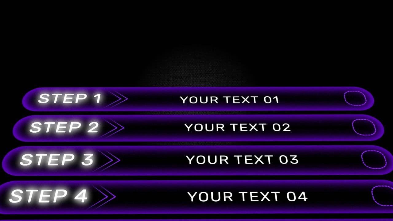template 6-Step Flowchart with Glitch Blur Effect preview