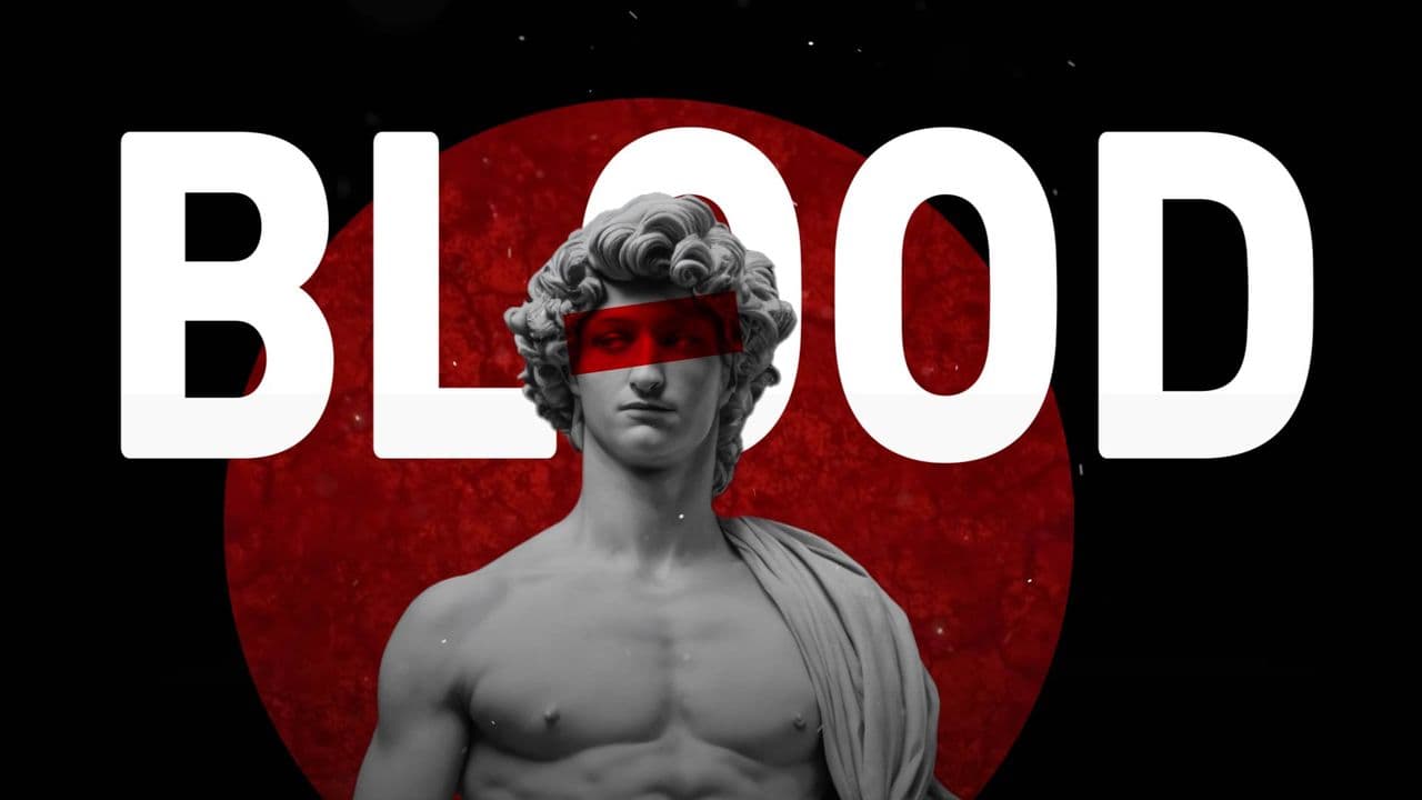 template 4-Point Glitch Animation with Greek Statue Highlights | Retro Futuristic Visual Hook preview