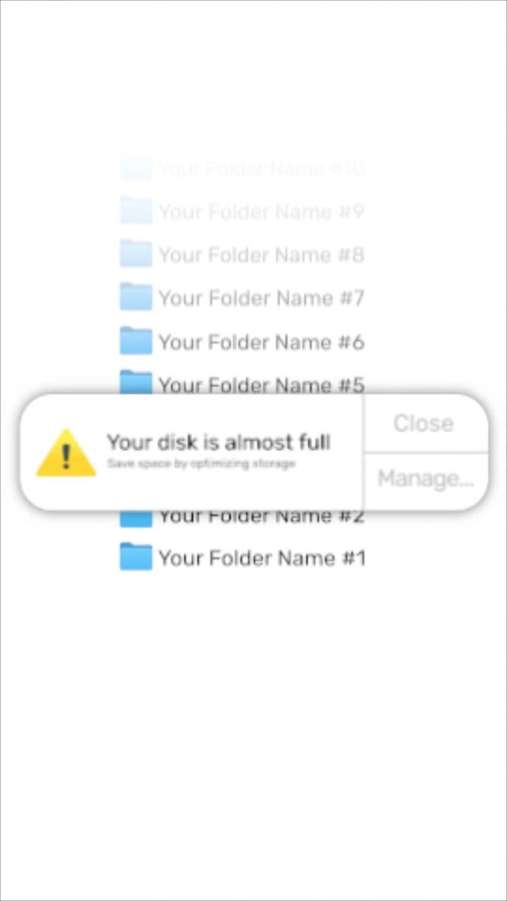 template Mac Folder Animation with Storage Alert preview