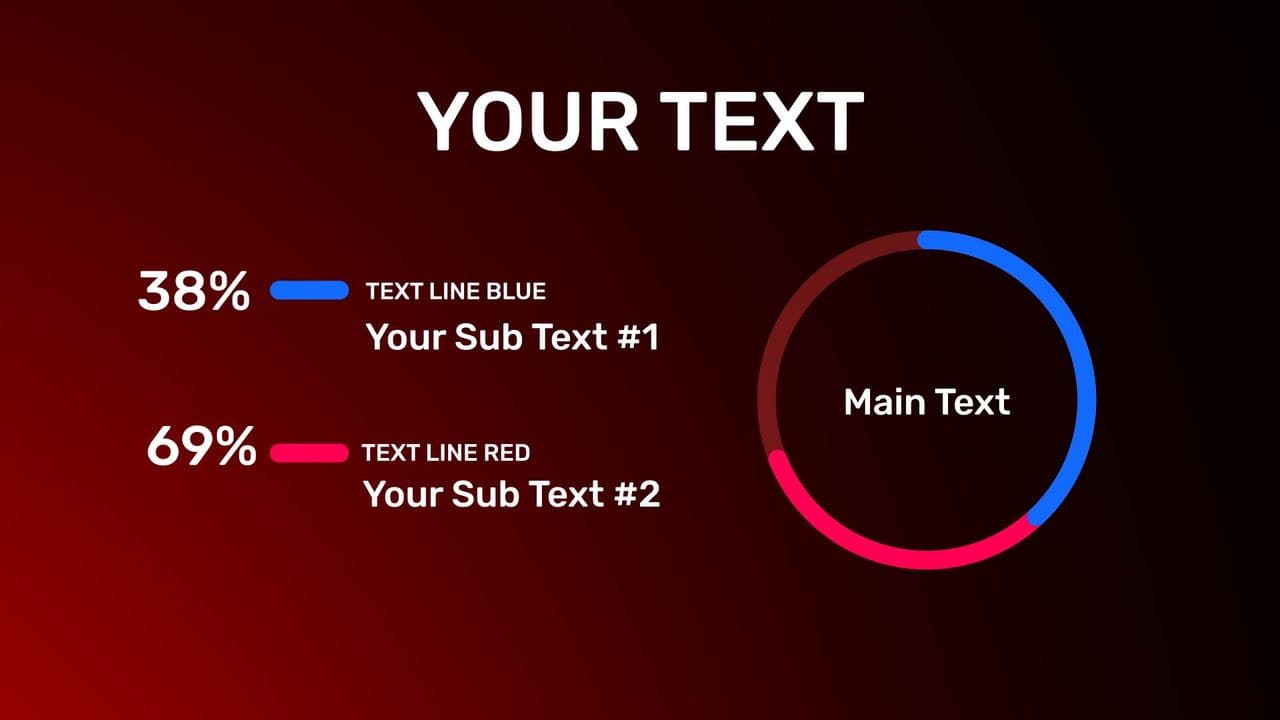 template Dual Segment Ring Chart Animation | 2-Part Data Breakdown preview