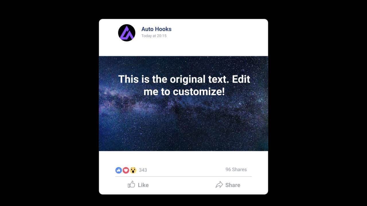 template Animated Facebook Post Mockup with Image preview