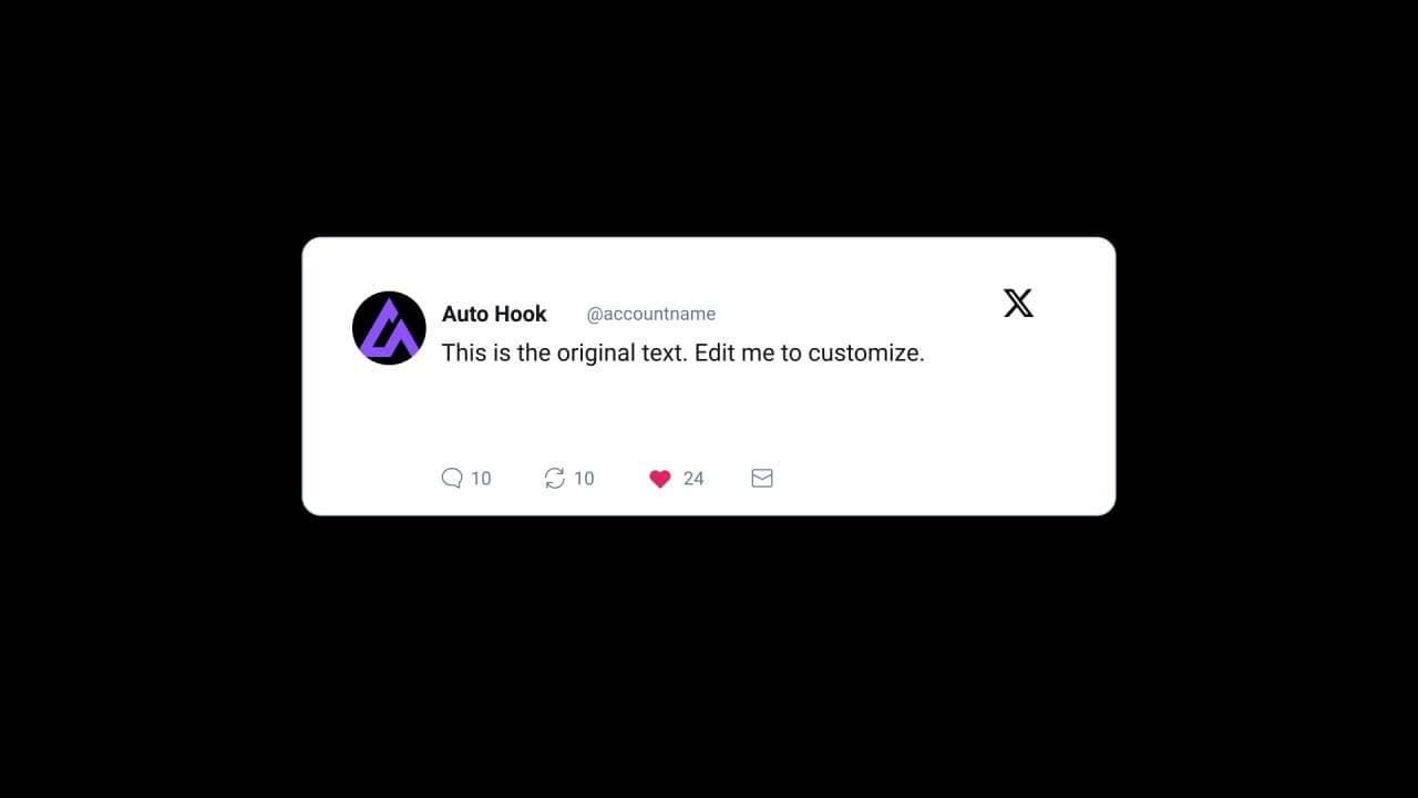 template Animated Engagement Twitter(X) Post Mockup preview