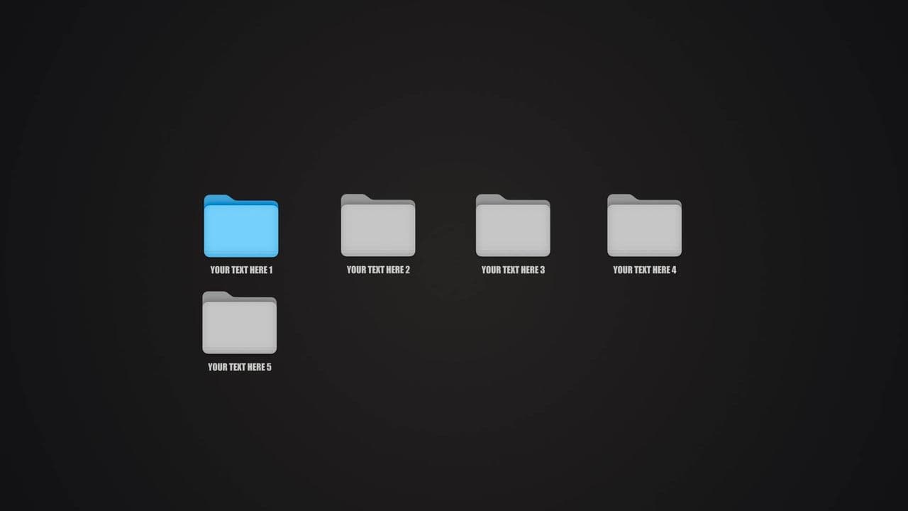 template 5-Folder Mockup with Highlighted Mac Folder preview