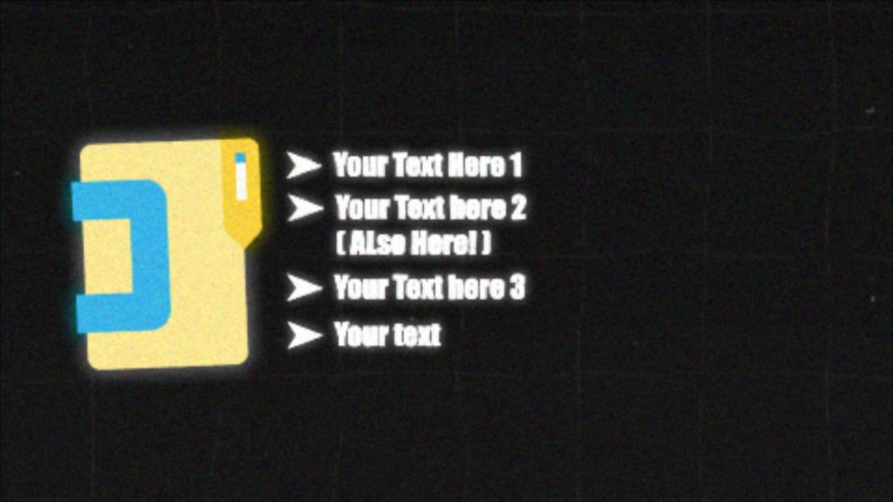 template Retro Folder Reveal with 4 Text Highlights preview