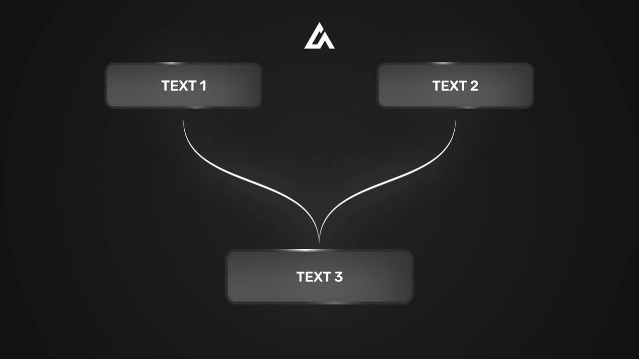 template Merge Point Animation | 2 Sources Flow into 1 Conclusion preview