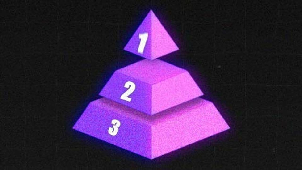 template 3D Purple Pyramid with Layered Text Reveal preview