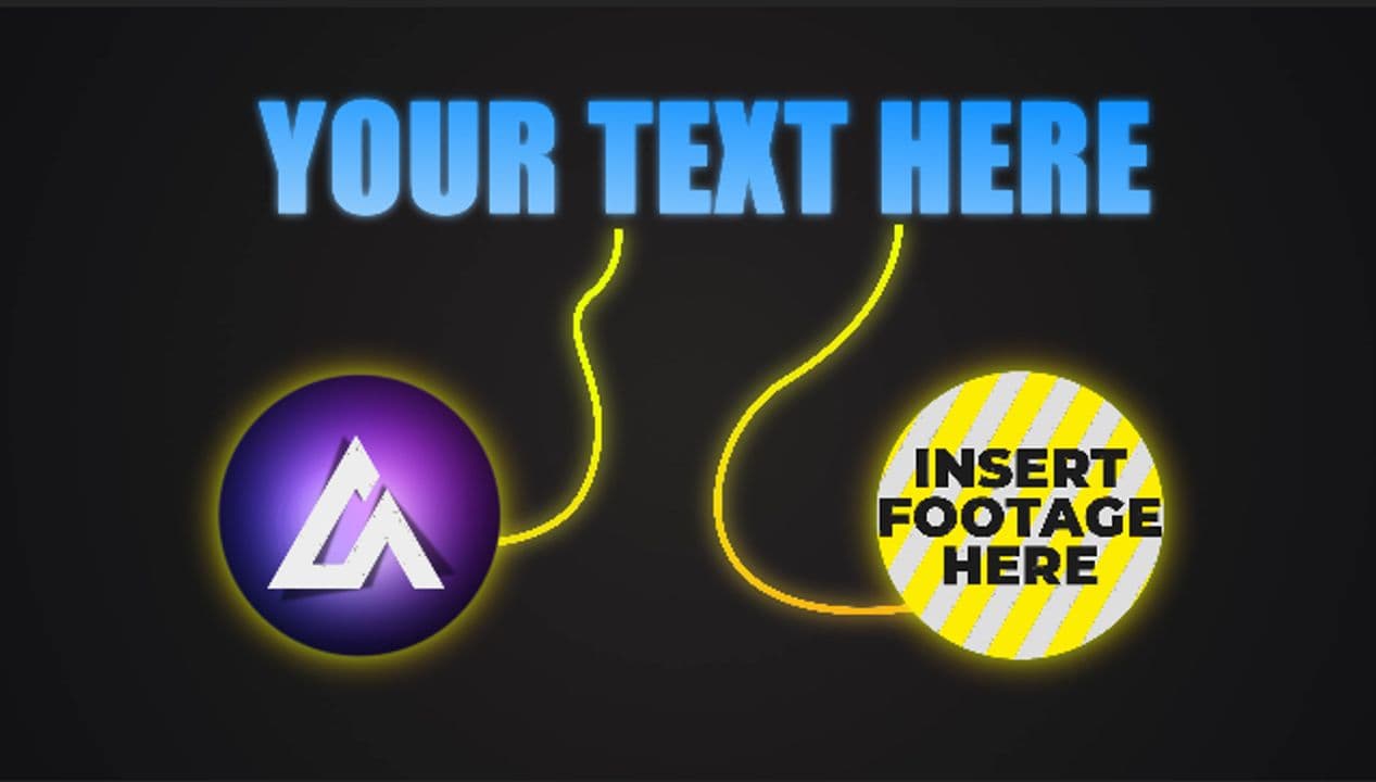 template Blue Gradient Text with Glowing Lines to 2-Logo Reveal preview