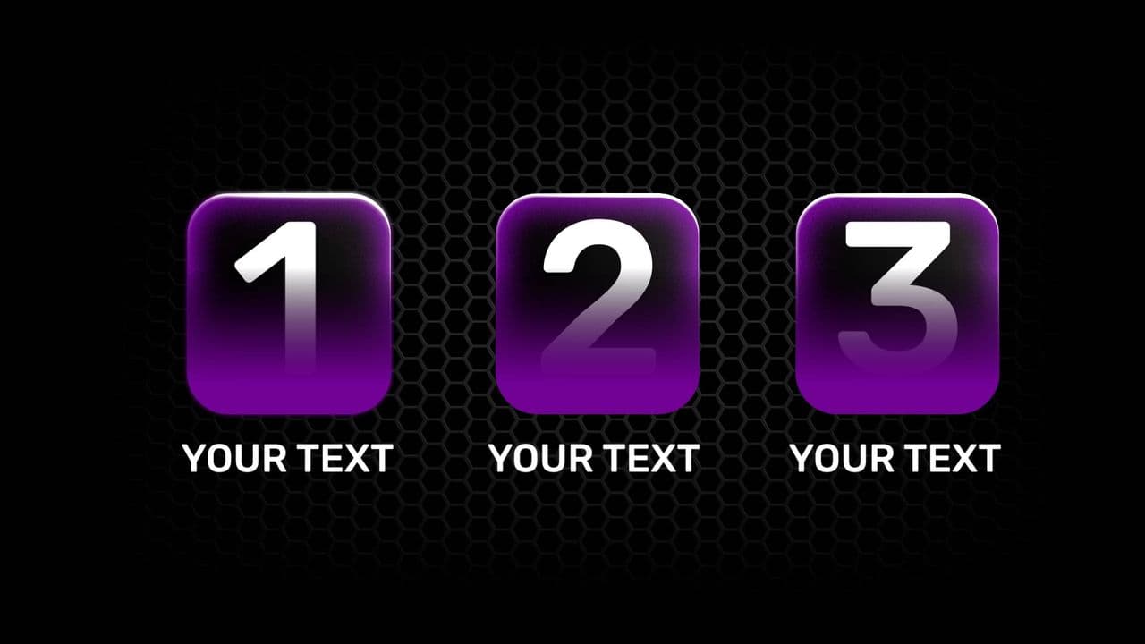 template 3-Step Box Flowchart Animation preview