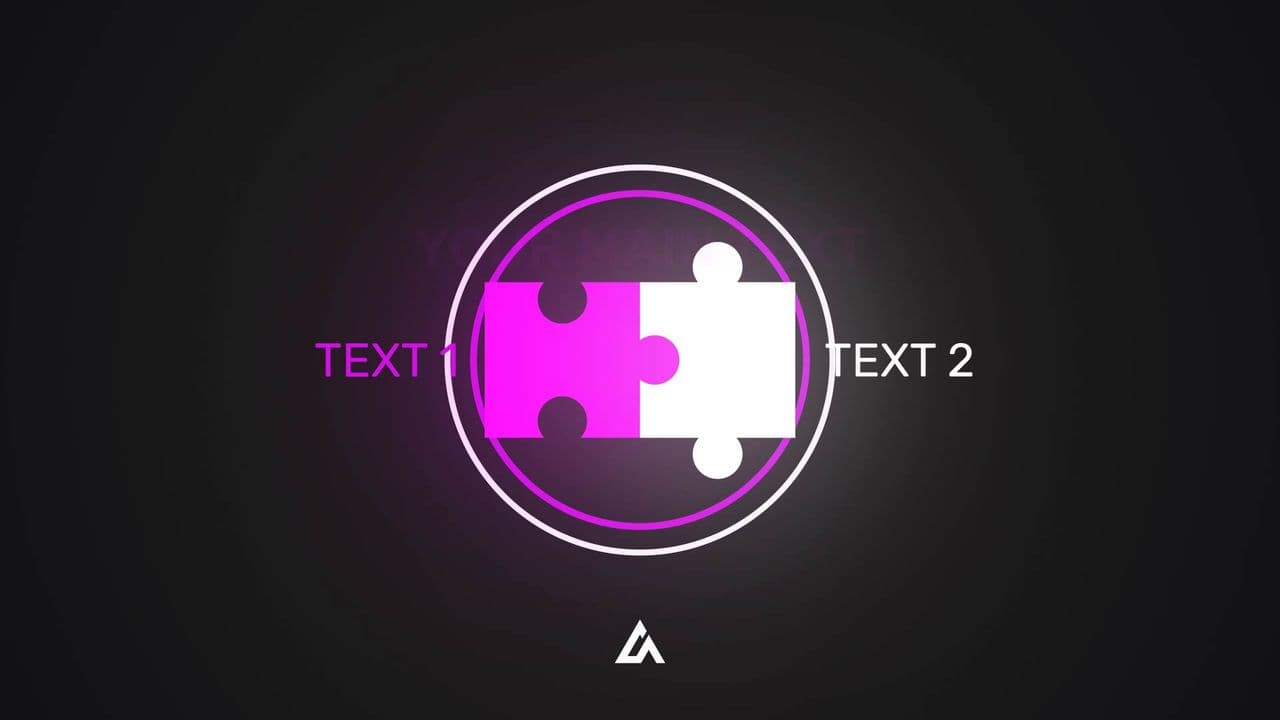 template Puzzle Merge Animation with 2 Texts – Smooth and Bright Ending Effect preview