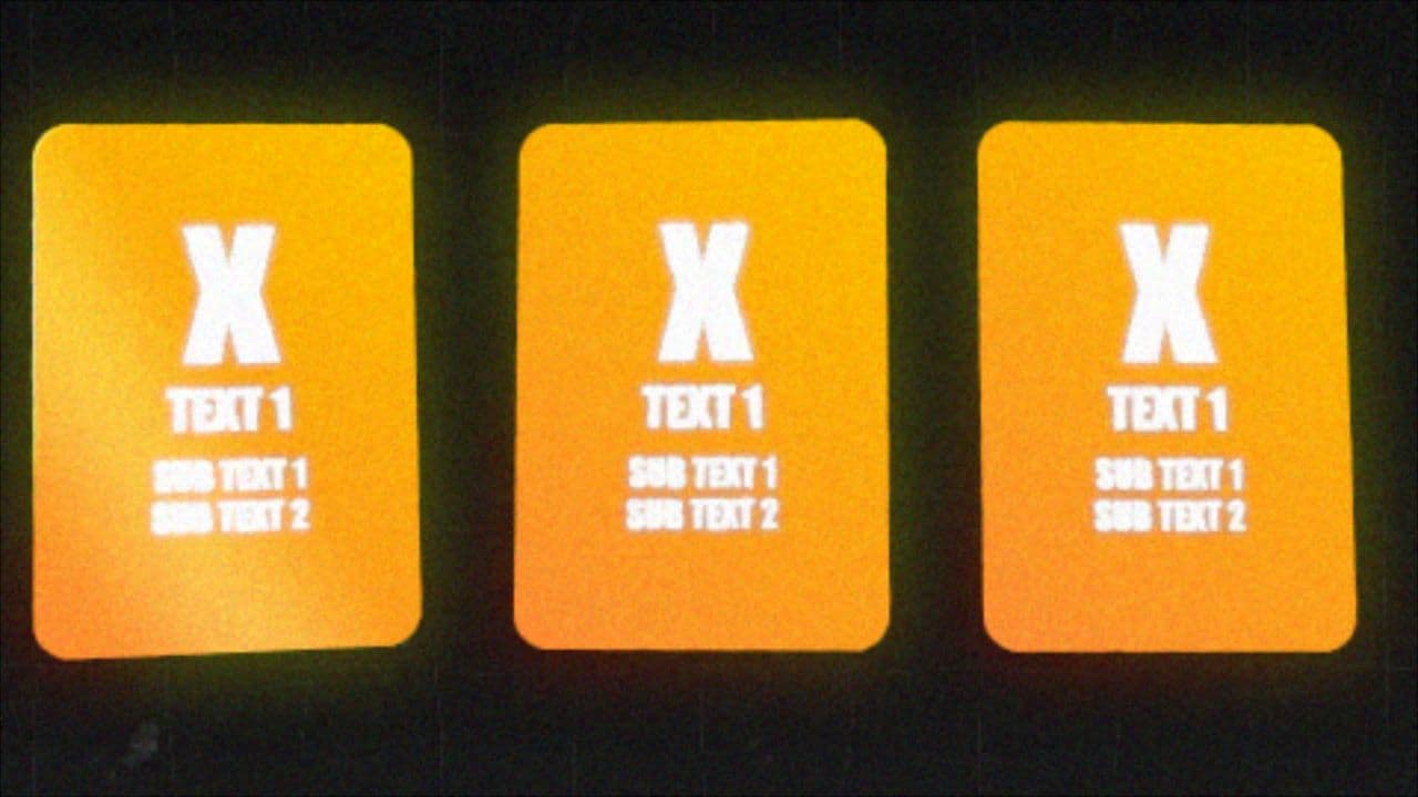 template Retro Golden Card Set with 3D Transitions (Three Cards) preview