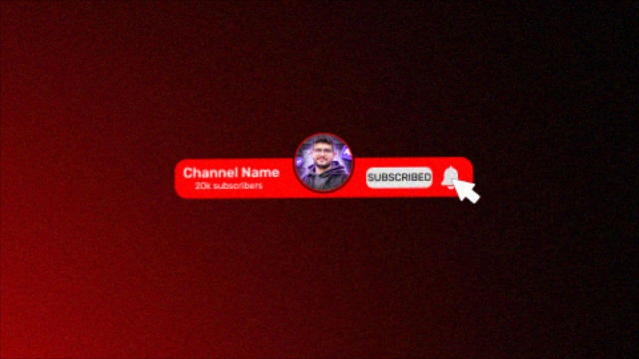 template Channel Bar Style YouTube Subscribe Animation | Avatar + Bell Click Motion preview