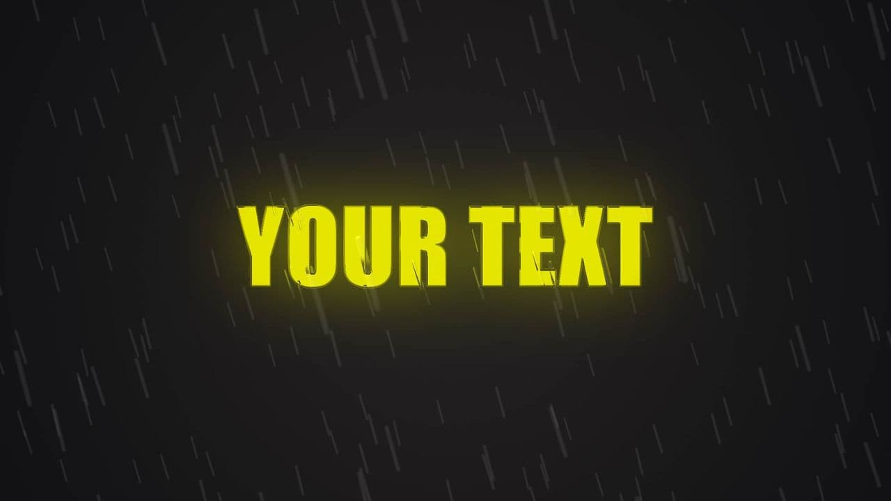 template Rain-to-Neon Text Animation preview