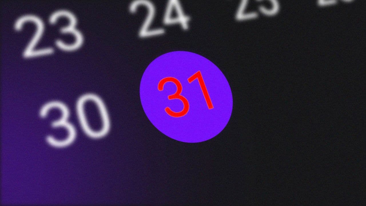 template Deadline Calendar Animation – Highlighted 31st Date preview