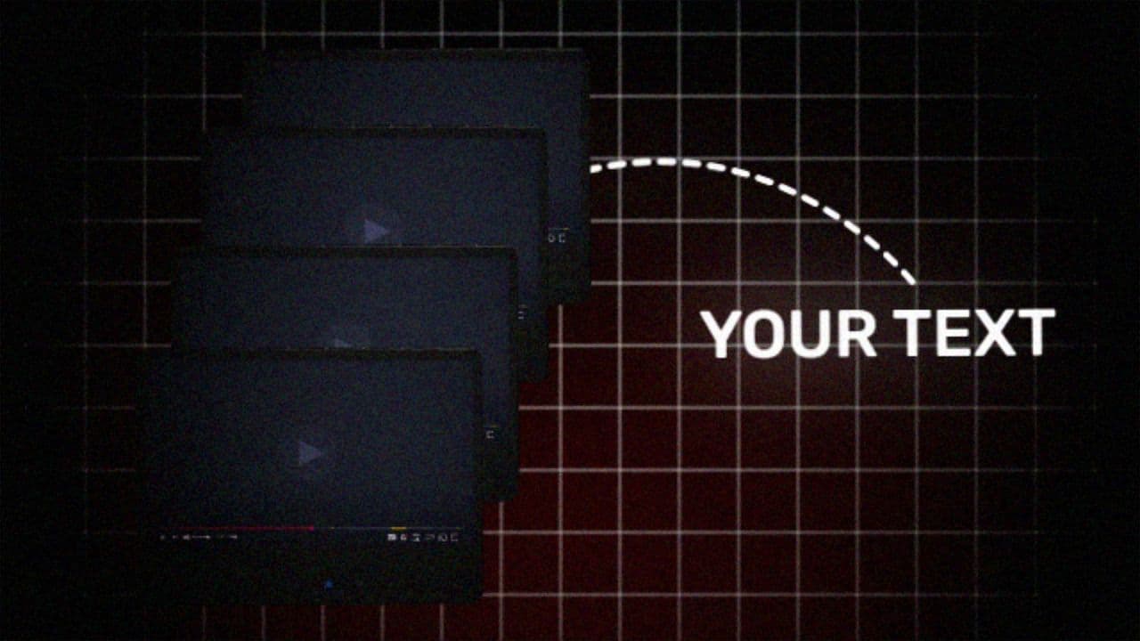 template YouTube Mockup Flowchart – 4 Footage Triggered from 1 Text preview