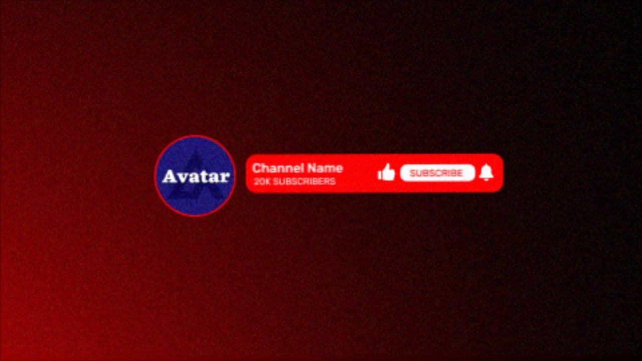 template Dynamic Red YouTube Subscribe Bar | Full CTA with Avatar & Icons preview