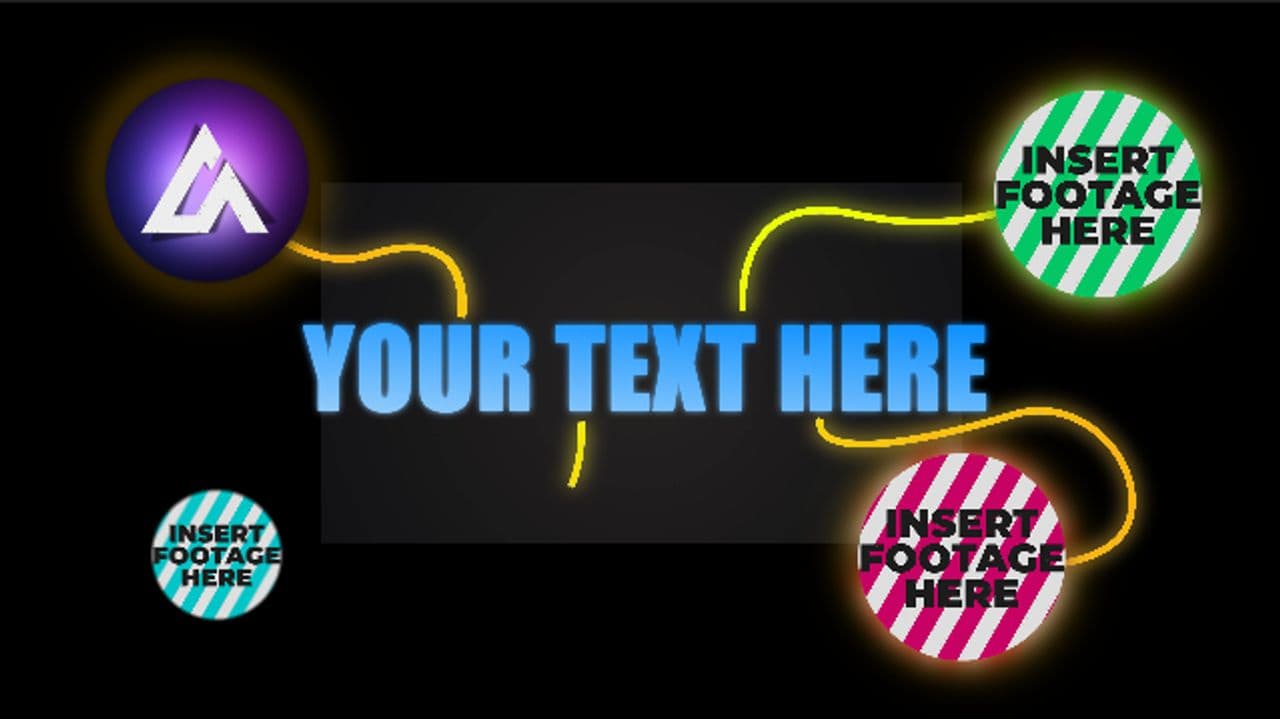 template Blue Gradient Text with Glowing Lines to 4-Logo Reveal preview