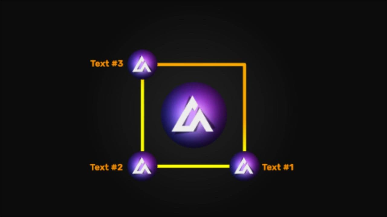 template Square Video Flowchart with Glowing Points & Linked Text preview