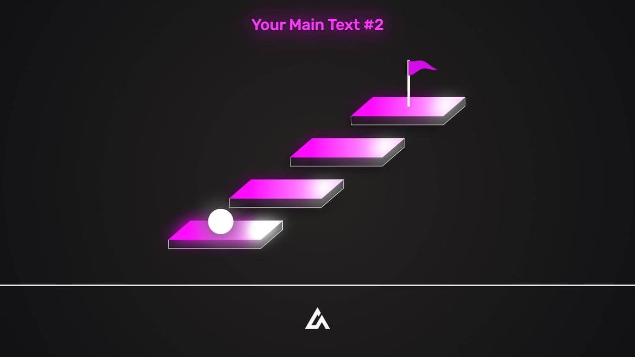 template 4-Step Progress Animation | Bouncing Ball Reaches the Goal preview
