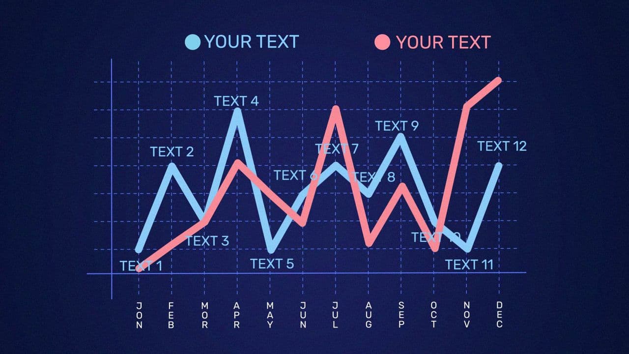 template 2 Data Set Comparison | Monthly Trend Line Animation preview
