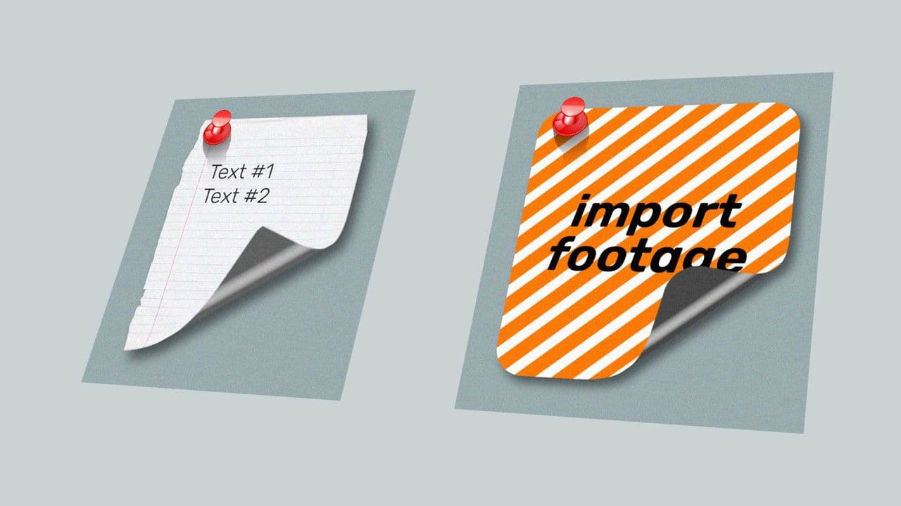 template Sticky Note Mockup with Wind-Blown Text Animation preview